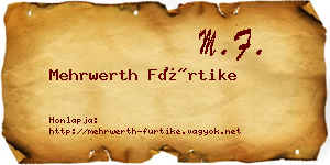 Mehrwerth Fürtike névjegykártya